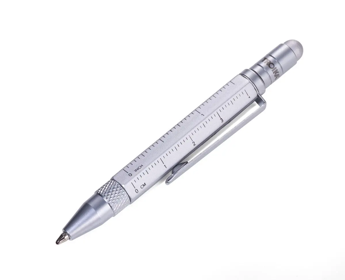 Pix multifuncțional metalic TROIKA LILIPUT TOOL PEN, argintiu