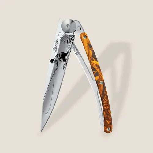 Джобен нож Deejo 37g, Orange camo / Fly Fishing