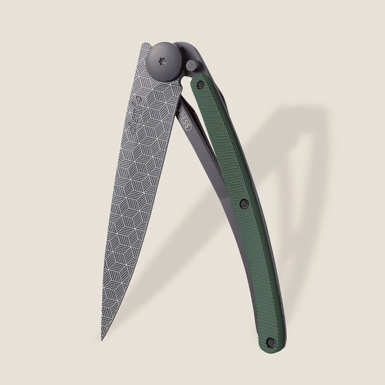 Briceag Deejo 37g, Aluminiu kaki / Perspectivă
