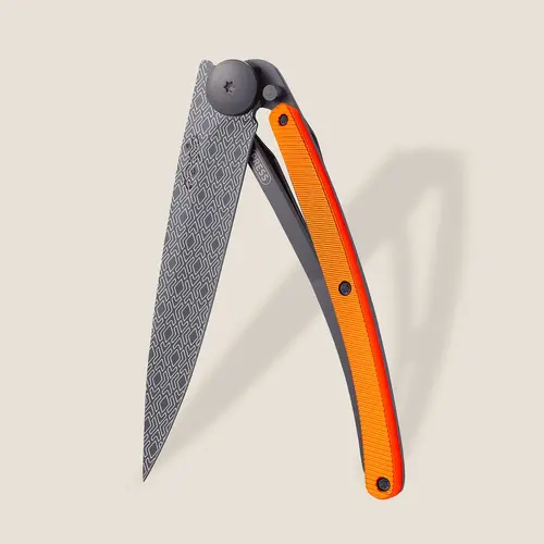 Briceag Deejo 37g, Aluminiu portocaliu / Paralel - 1