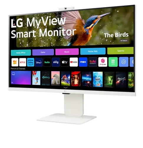 Монитор, LG 32SR85U-W, 31.5" IPS Smart webOS, Full HD Web cam, AG, 5ms, 1000:1, 400cd/m, DCI-P3 95%, 4K UHD (3840x2160), ThinQ, HDR 10, HDMI, USB Type-C-PD 90W, Wi-Fi B/in, AirPlay 2, Bluetooth, Speakers 5W x 2, Height Adjustable, Tilt, White - image 1