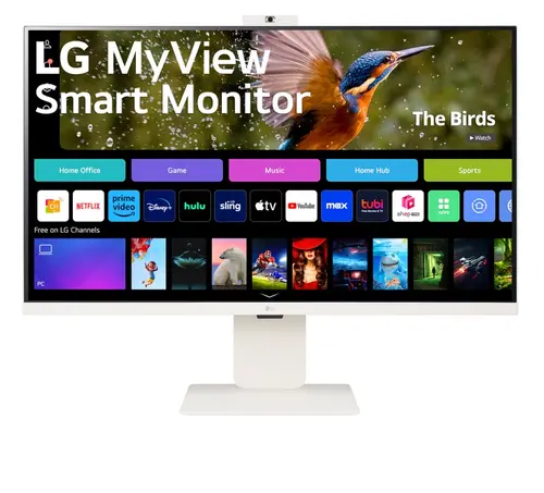 Монитор, LG 32SR85U-W, 31.5" IPS Smart webOS, Full HD Web cam, AG, 5ms, 1000:1, 400cd/m, DCI-P3 95%, 4K UHD (3840x2160), ThinQ, HDR 10, HDMI, USB Type-C-PD 90W, Wi-Fi B/in, AirPlay 2, Bluetooth, Speakers 5W x 2, Height Adjustable, Tilt, White