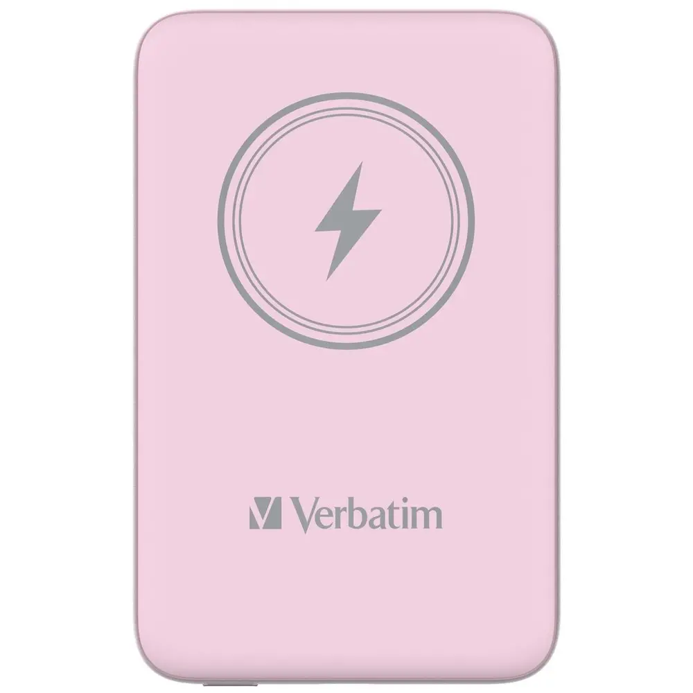 Външна батерия, Verbatim MCP-10PK Power Pack 10000 mAh with UBS-C PD 20W / Magnetic Wireless Charging 15W Pink