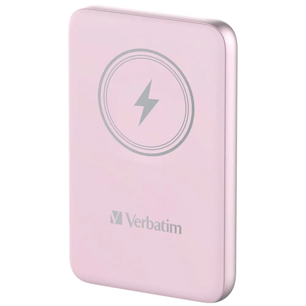 Външна батерия, Verbatim MCP-10PK Power Pack 10000 mAh with UBS-C PD 20W / Magnetic Wireless Charging 15W Pink - image 1