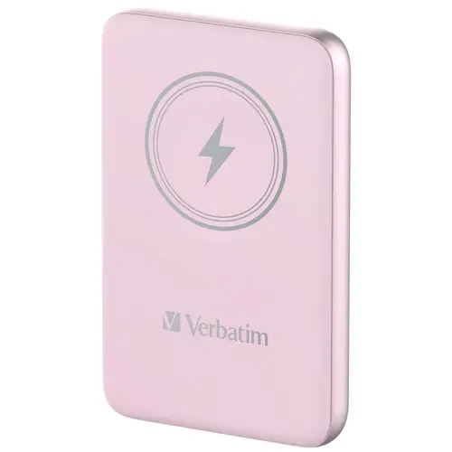 Външна батерия, Verbatim MCP-10PK Power Pack 10000 mAh with UBS-C PD 20W / Magnetic Wireless Charging 15W Pink - image 1
