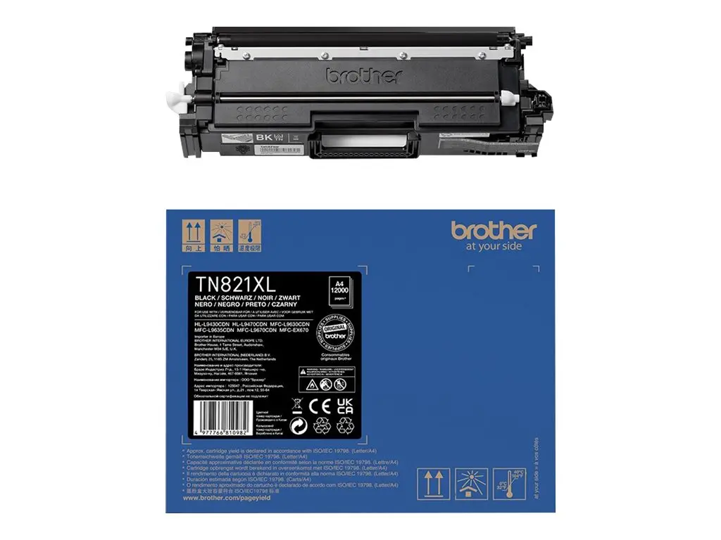 Консуматив, Brother TN-821XLBK Black Toner Cartridge High Yield - image 3