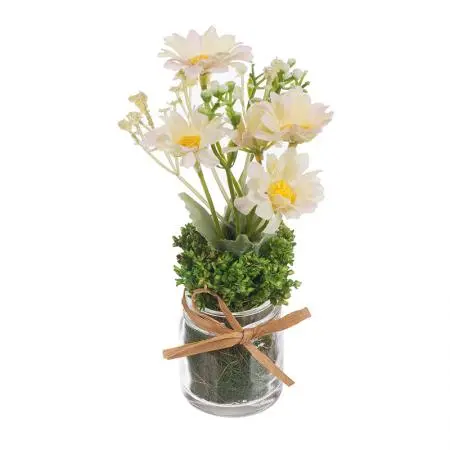 Aranjament buchet de flori - alb crem - 1