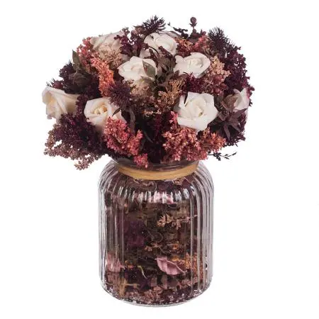 Аранжировка градински рози - бургунди - image 1