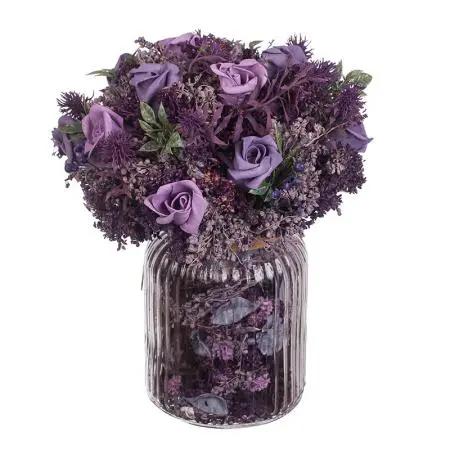 Аранжировка градински рози - лила - image 1
