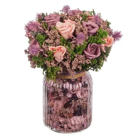 Аранжировка градински рози - розови - image 1