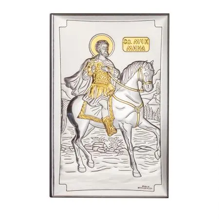Icoană Sfântul Mina aurie 9/15 cm