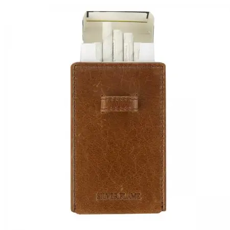Калъф за цигари 100 мм кафяв SILVER FLAME - image 3
