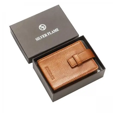 Калъф за цигари 100 мм слим кафяв SILVER FLAME - image 6