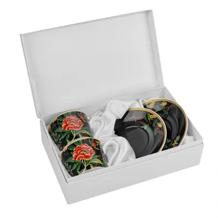 Порцеланов комплект за кафе 2 чаши + 2 чинийки Класик - image 3