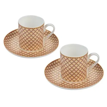 Порцеланов комплект за еспресо 2 чаши + 2 чинийки Лилия - image 1