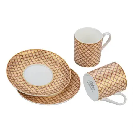 Порцеланов комплект за еспресо 2 чаши + 2 чинийки Лилия - image 2