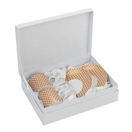 Порцеланов комплект за еспресо 2 чаши + 2 чинийки Лилия - image 4