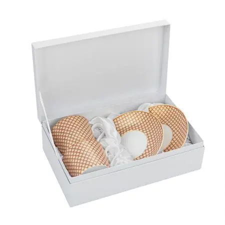 Порцеланов комплект за кафе 2 чаши + 2 чинийки Класик - image 4