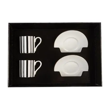 Комплект 2 чаши + 2 чинийки за кафе - image 1