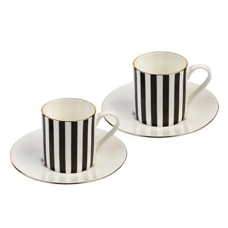 Set 2 căni + 2 farfurioare pentru cafea - 1