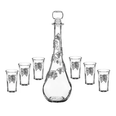Set 6 pahare + sticlă viță de vie