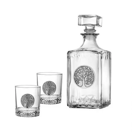 Сет бутилка с 6 бр. чаши - Дървото на живота - image 1