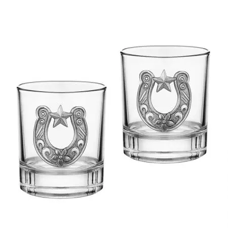 Set sticlă + 6 pahare pentru rachiu cu potcoavă - image 2