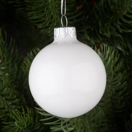 Стъклена топка бяло сребро - image 1