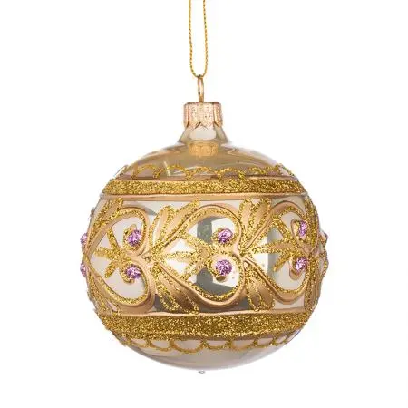 Glob de Crăciun auriu cu decor