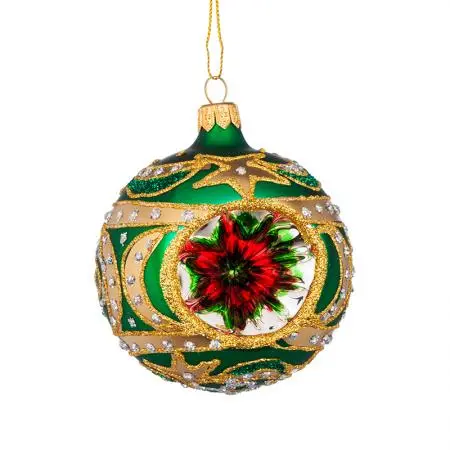 Glob de Crăciun verde cu decor auriu - 1