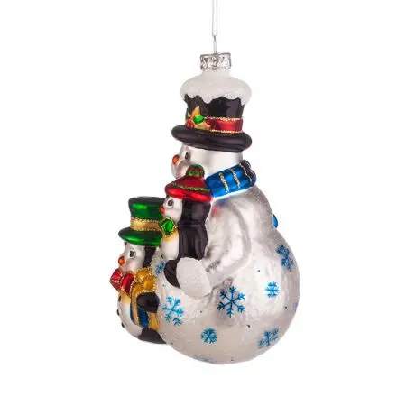 Jucărie din sticlă om de zăpadă cu pinguini - image 1