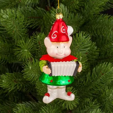 Стъклена играчка елф музикант - image 3