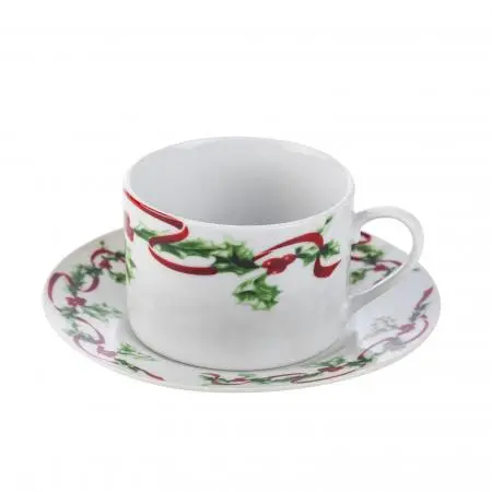 Cană cu farfurioară Holly Ilex - 1
