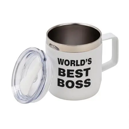 Термо чаша WORLD'S BEST BOSS - бяла - image 1