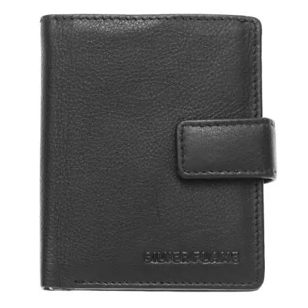Мъжки вертикален портфейл SILVER FLAME - черен
