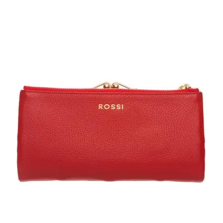 Portofel de damă culoare Roșu intens cu accesorii aurii - ROSSI - 1