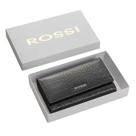 Дамско портмоне цвят Черен крокодил - ROSSI - image 6
