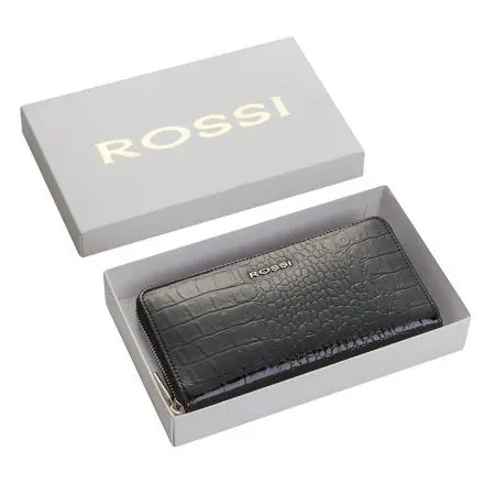 Дамско портмоне цвят Черен крокодил - ROSSI - image 3