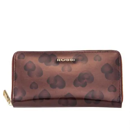Дамско портмоне цвят Лилаво със сърца - ROSSI