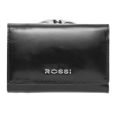 Portofel de damă negru cu piele netedă - ROSSI - 1