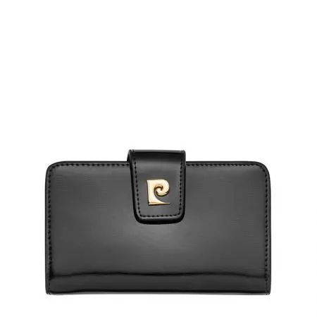 Дамско портмоне PIERRE CARDIN черно с лаково покритие
