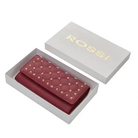 Дамско портмоне със звездички винено червено ROSSI - image 1
