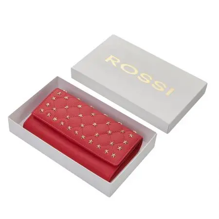 Дамско портмоне със звездички наситено червено ROSSI - image 1