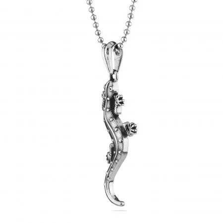 Ανδρικό μενταγιόν SILVER FLAME με σαύρα - image 1