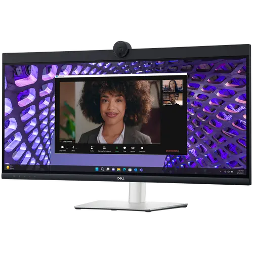 Monitor LED Dell P3424WEB Curved Video Conferencing 34", 3440x1440 WQHD, IPS Antiglare, 21:9, 1000:1, 300 cd/m2, 8ms/5ms, 178/178, DP, HDMI, 2xUSB-C (DP/PD), USB-B, 2xUSB 3.2, RJ-45, 2x5W Speakers, Cam, Mic, Tilt, Swivel, Height Adjust, 3Y - image 1