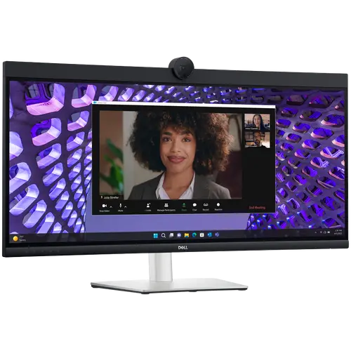 Monitor LED Dell P3424WEB Curved Video Conferencing 34", 3440x1440 WQHD, IPS Antiglare, 21:9, 1000:1, 300 cd/m2, 8ms/5ms, 178/178, DP, HDMI, 2xUSB-C (DP/PD), USB-B, 2xUSB 3.2, RJ-45, 2x5W Speakers, Cam, Mic, Tilt, Swivel, Height Adjust, 3Y - image 2