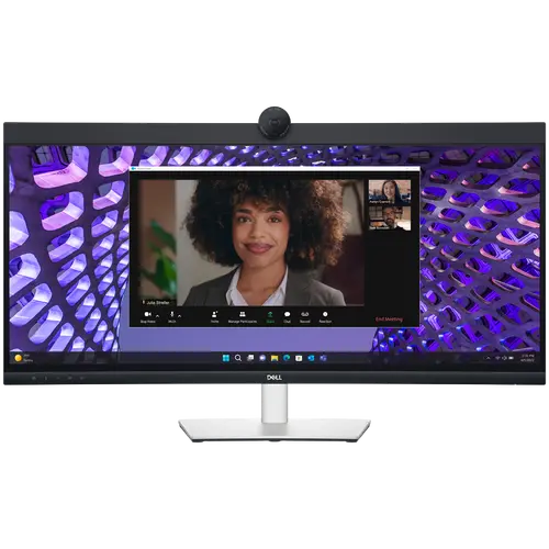 Monitor LED Dell P3424WEB Curved Video Conferencing 34", 3440x1440 WQHD, IPS Antiglare, 21:9, 1000:1, 300 cd/m2, 8ms/5ms, 178/178, DP, HDMI, 2xUSB-C (DP/PD), USB-B, 2xUSB 3.2, RJ-45, 2x5W Speakers, Cam, Mic, Tilt, Swivel, Height Adjust, 3Y