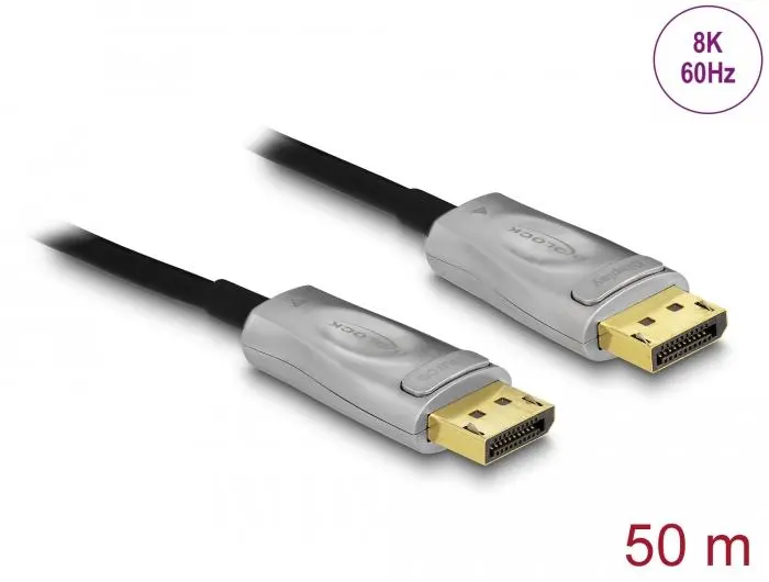 Оптичен кабел Delock, Активен, DisplayPort 1.4 8K, 50 m - image 1