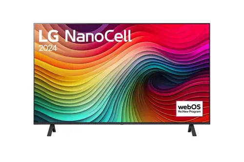 Телевизор, LG 43NANO81T3A, 43" 4K HDR Smart Nano Cell TV, 3840x2160, DVB-T2/C/S2, AI Alpha 5 Gen7, HDR 10 PRO, webOS 24, ThinQ AI, WiFi, Clear Voice, AI Upscaling, Bluetooth, Hdmi, CI, LAN, AirPlay2, SPDIF, 2 Pole stand, Silver