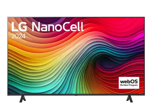 Телевизор, LG 55NANO81T3A, 55" 4K HDR Smart Nano Cell TV, 3840x2160, DVB-T2/C/S2, AI Alpha 5 Gen7, HDR 10 PRO, webOS 24, ThinQ AI, WiFi, Clear Voice, AI Upscaling, Bluetooth, Hdmi, CI, LAN, AirPlay2, SPDIF, 2 Pole stand, Silver